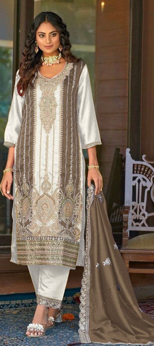 NEW Beautiful 3pcs Pakistani sami stitching suit
